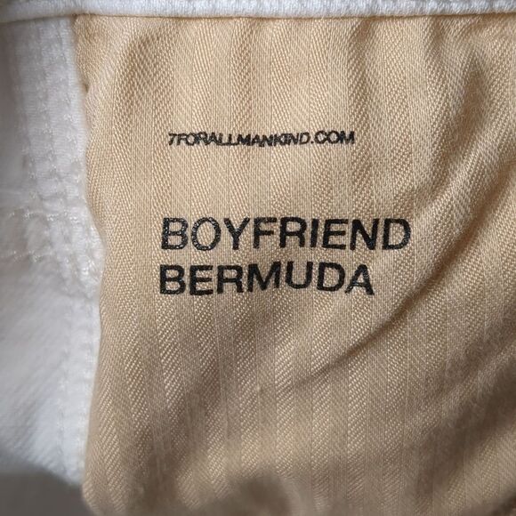 7 For All Mankind Womens Denim Bermuda Shorts Size 24 Jean White Prince Wash - Picture 10 of 10